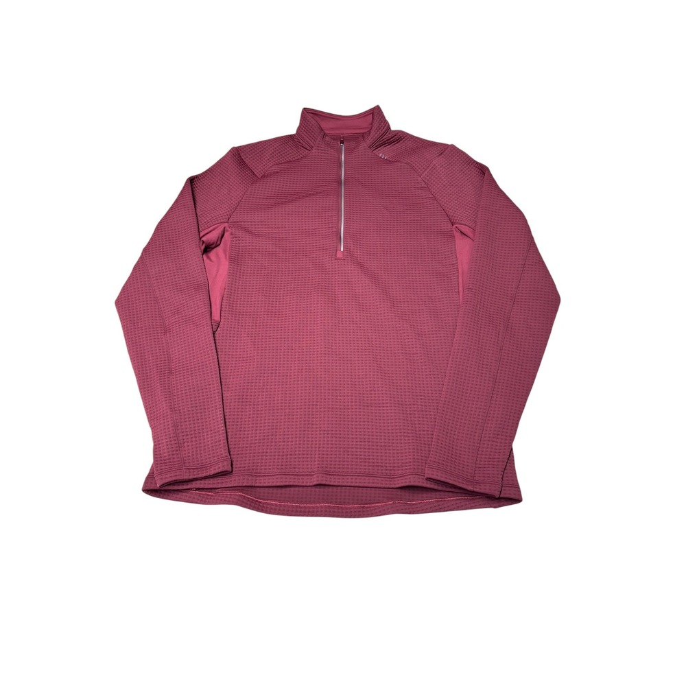 Lululemon Waffle-Knit Half Zip Pullover Maroon Burgundy Mens Large LM3EX7S